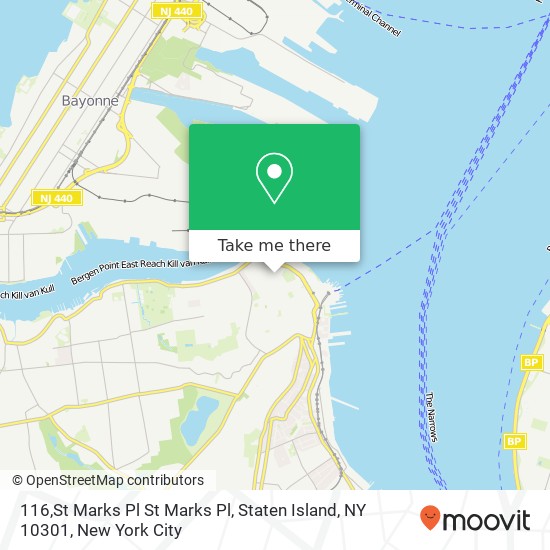 Mapa de 116,St Marks Pl St Marks Pl, Staten Island, NY 10301