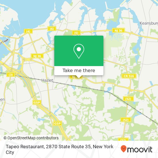 Mapa de Tapeo Restaurant, 2870 State Route 35