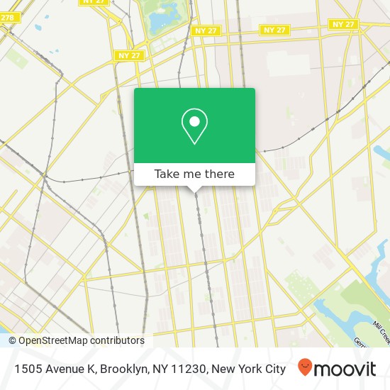 Mapa de 1505 Avenue K, Brooklyn, NY 11230