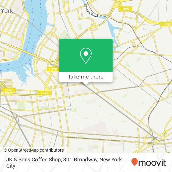 JK & Sons Coffee Shop, 801 Broadway map