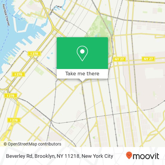 Mapa de Beverley Rd, Brooklyn, NY 11218