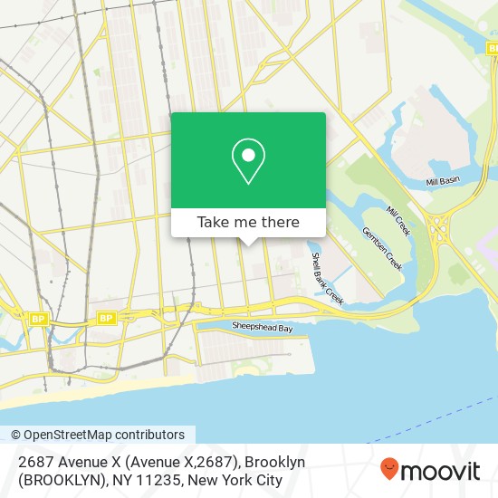 2687 Avenue X (Avenue X,2687), Brooklyn (BROOKLYN), NY 11235 map