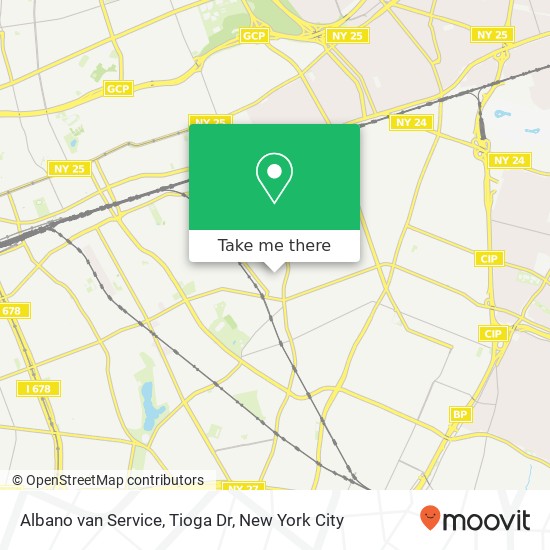 Albano van Service, Tioga Dr map