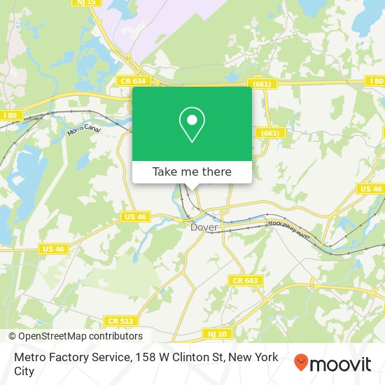 Mapa de Metro Factory Service, 158 W Clinton St