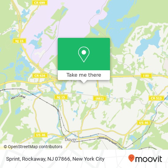 Mapa de Sprint, Rockaway, NJ 07866