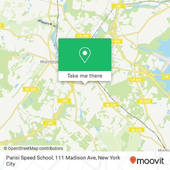 Mapa de Parisi Speed School, 111 Madison Ave