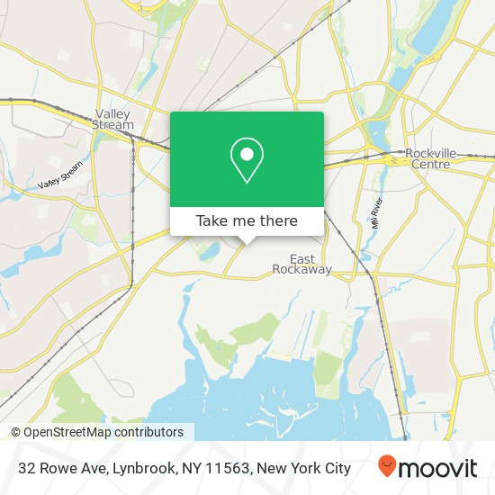 Mapa de 32 Rowe Ave, Lynbrook, NY 11563