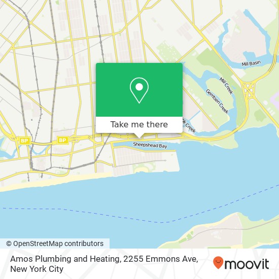 Amos Plumbing and Heating, 2255 Emmons Ave map