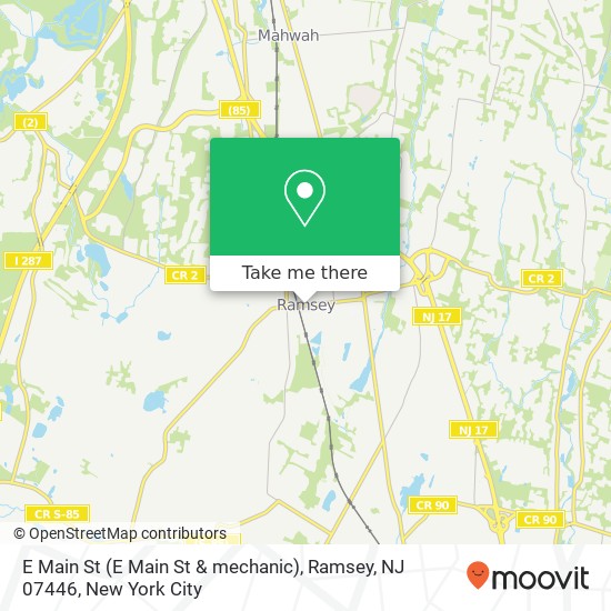 Mapa de E Main St (E Main St & mechanic), Ramsey, NJ 07446