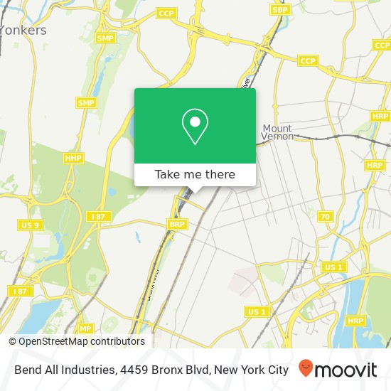 Mapa de Bend All Industries, 4459 Bronx Blvd