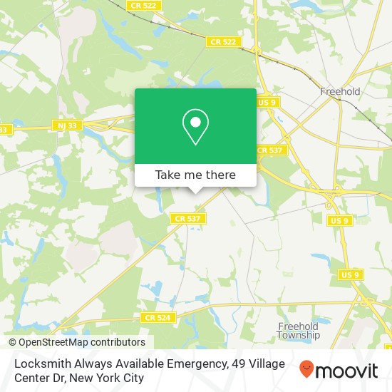 Locksmith Always Available Emergency, 49 Village Center Dr map
