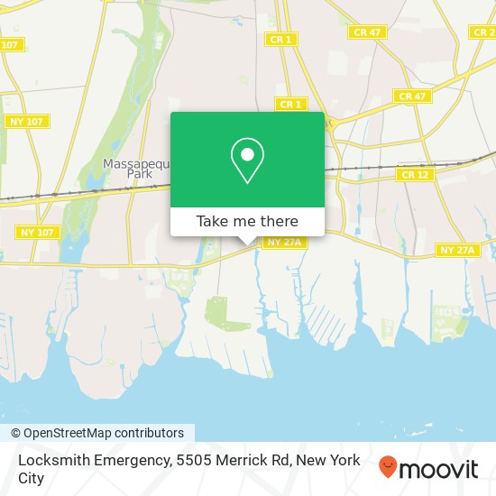 Mapa de Locksmith Emergency, 5505 Merrick Rd