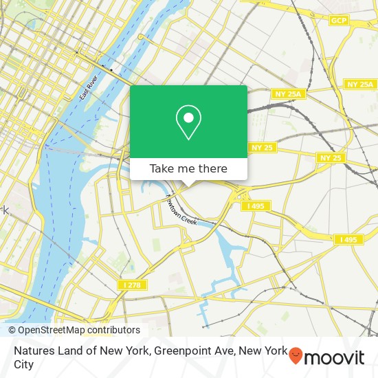 Natures Land of New York, Greenpoint Ave map