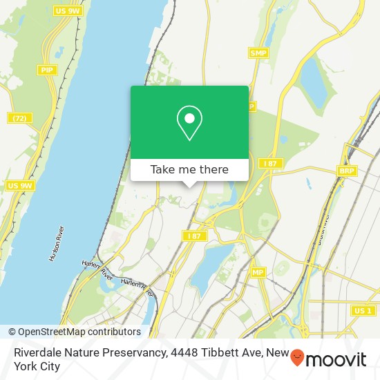 Mapa de Riverdale Nature Preservancy, 4448 Tibbett Ave