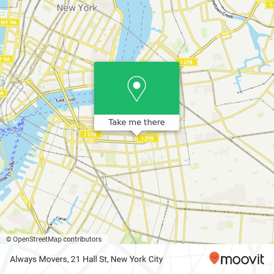 Always Movers, 21 Hall St map