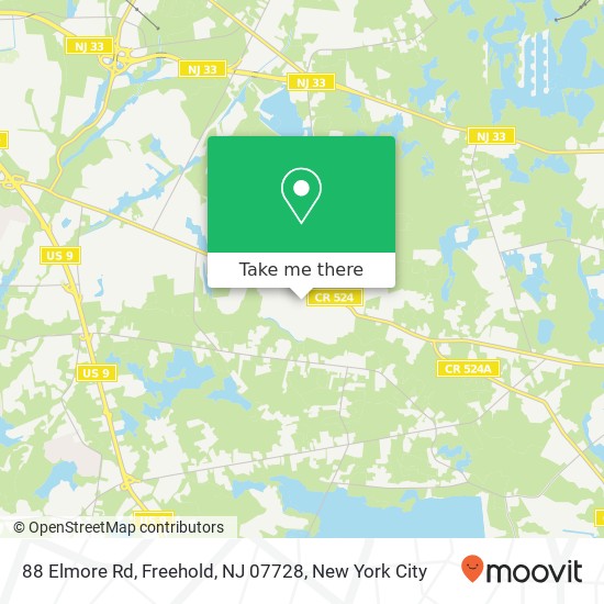 Mapa de 88 Elmore Rd, Freehold, NJ 07728
