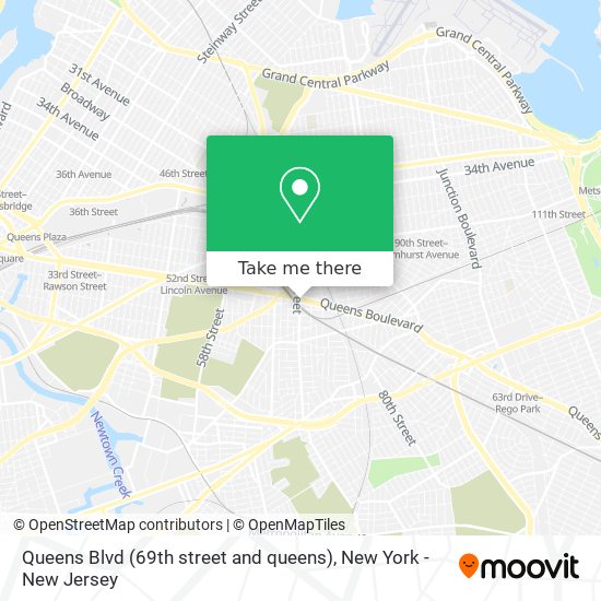 Mapa de Queens Blvd (69th street and queens)