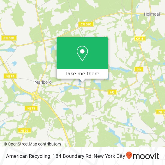 Mapa de American Recycling, 184 Boundary Rd