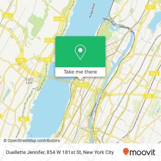 Mapa de Ouellette Jennifer, 854 W 181st St