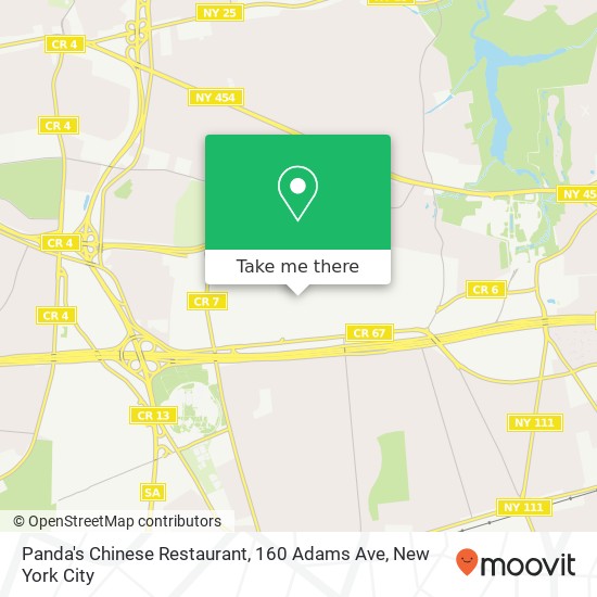 Mapa de Panda's Chinese Restaurant, 160 Adams Ave