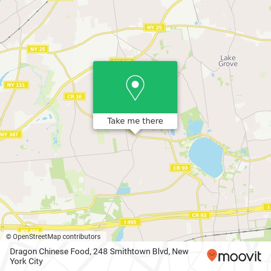 Mapa de Dragon Chinese Food, 248 Smithtown Blvd