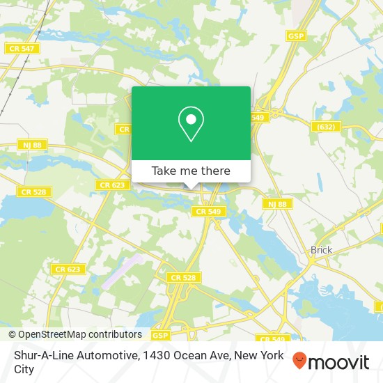 Shur-A-Line Automotive, 1430 Ocean Ave map
