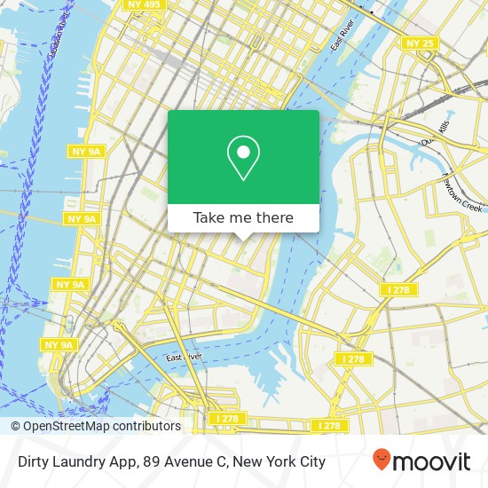 Dirty Laundry App, 89 Avenue C map