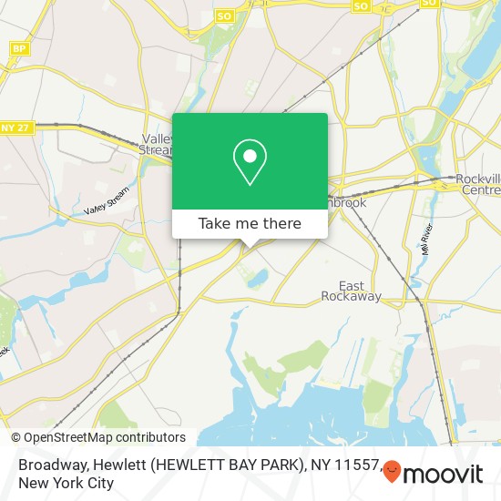 Mapa de Broadway, Hewlett (HEWLETT BAY PARK), NY 11557