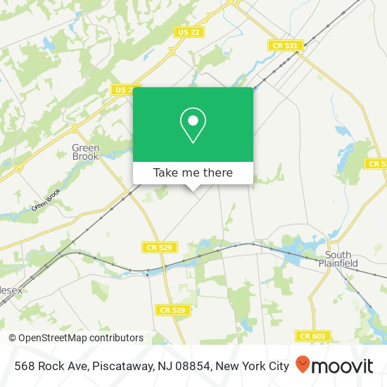 Mapa de 568 Rock Ave, Piscataway, NJ 08854