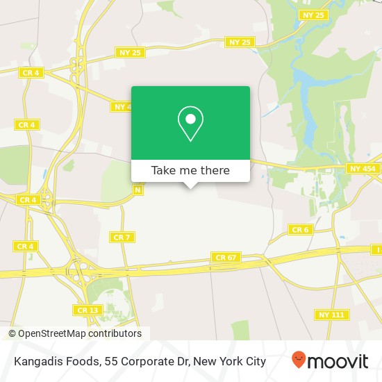 Mapa de Kangadis Foods, 55 Corporate Dr