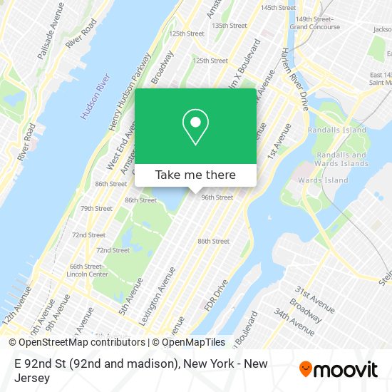 Mapa de E 92nd St (92nd and madison)