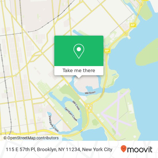 Mapa de 115 E 57th Pl, Brooklyn, NY 11234