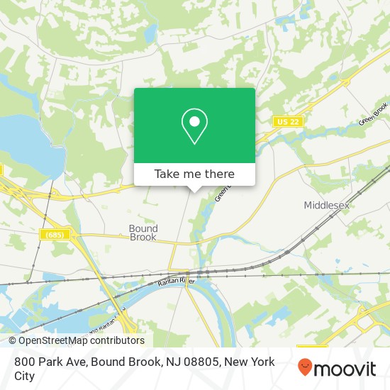 Mapa de 800 Park Ave, Bound Brook, NJ 08805