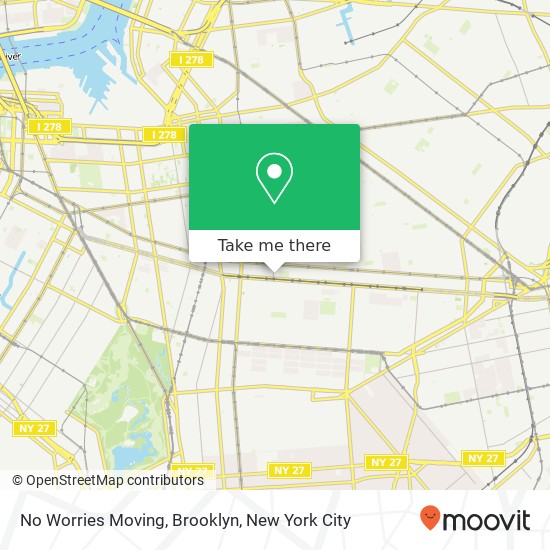 No Worries Moving, Brooklyn map