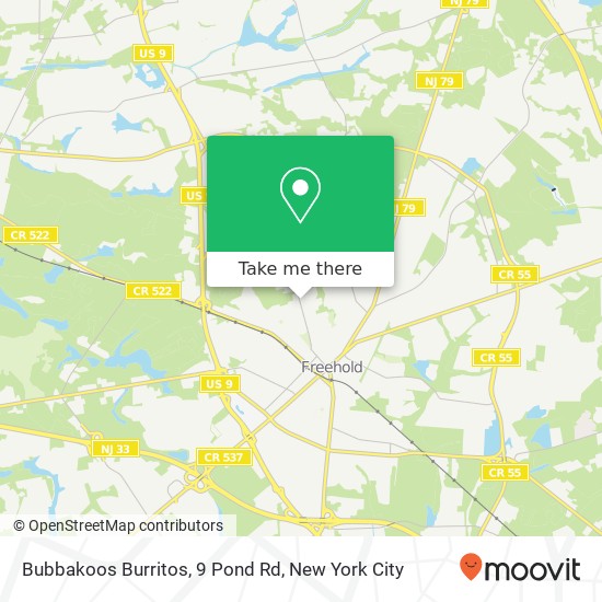 Mapa de Bubbakoos Burritos, 9 Pond Rd