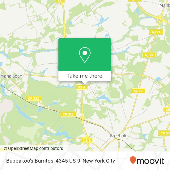 Bubbakoo's Burritos, 4345 US-9 map