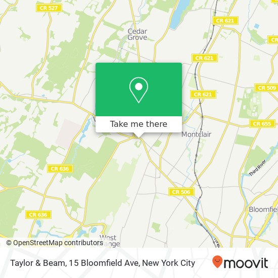 Taylor & Beam, 15 Bloomfield Ave map