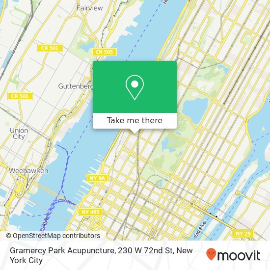 Mapa de Gramercy Park Acupuncture, 230 W 72nd St