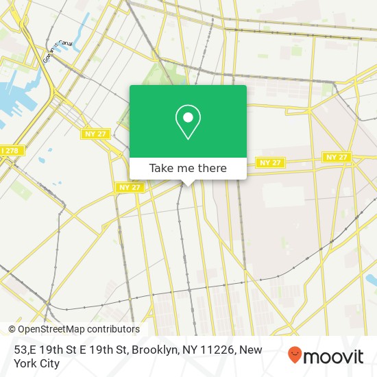 Mapa de 53,E 19th St E 19th St, Brooklyn, NY 11226