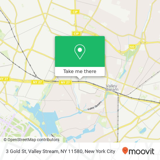 Mapa de 3 Gold St, Valley Stream, NY 11580