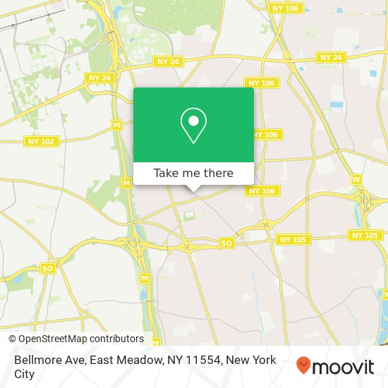 Mapa de Bellmore Ave, East Meadow, NY 11554