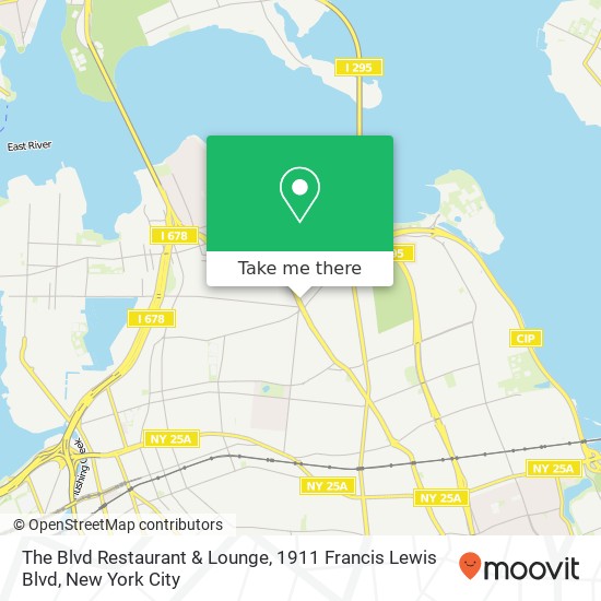 Mapa de The Blvd Restaurant & Lounge, 1911 Francis Lewis Blvd