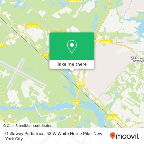 Galloway Pediatrics, 53 W White Horse Pike map