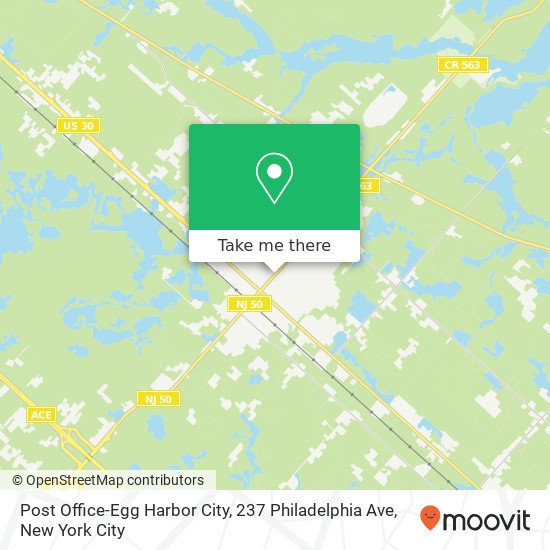 Mapa de Post Office-Egg Harbor City, 237 Philadelphia Ave