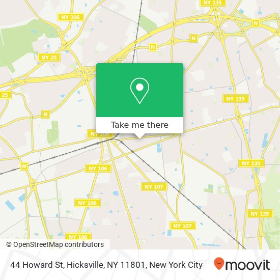 44 Howard St, Hicksville, NY 11801 map