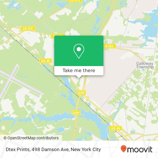 Mapa de Dtex Prints, 498 Damson Ave