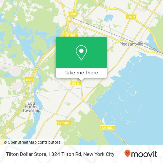 Mapa de Tilton Dollar Store, 1324 Tilton Rd