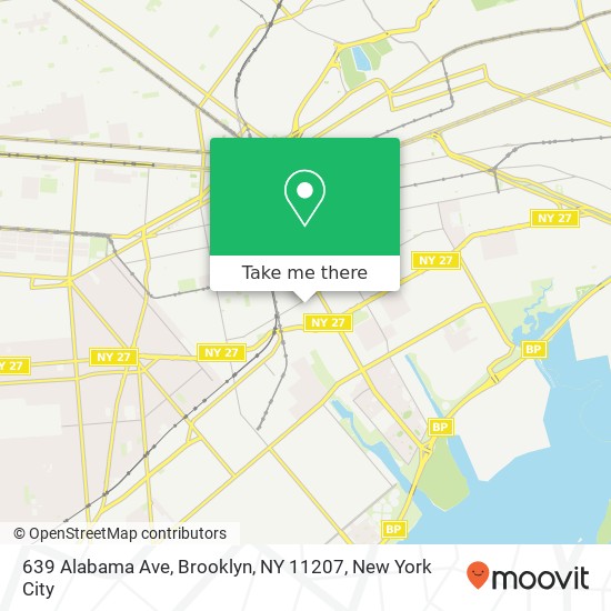Mapa de 639 Alabama Ave, Brooklyn, NY 11207