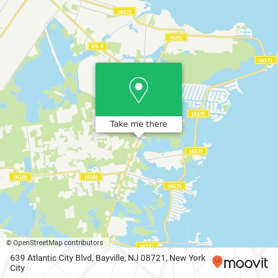 Mapa de 639 Atlantic City Blvd, Bayville, NJ 08721