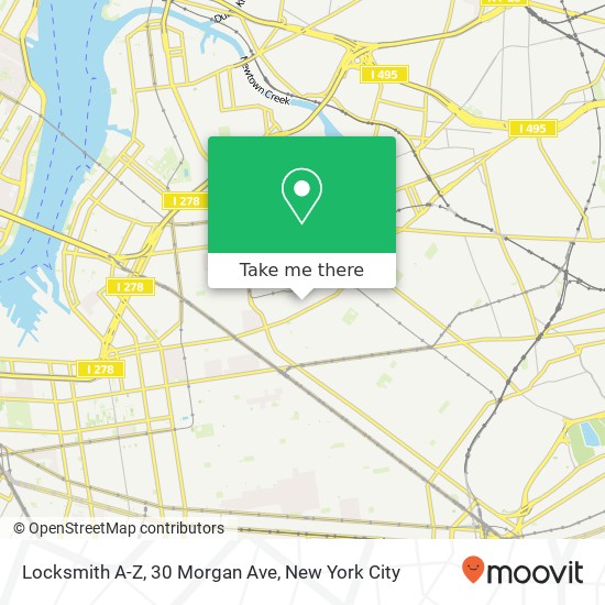 Mapa de Locksmith A-Z, 30 Morgan Ave